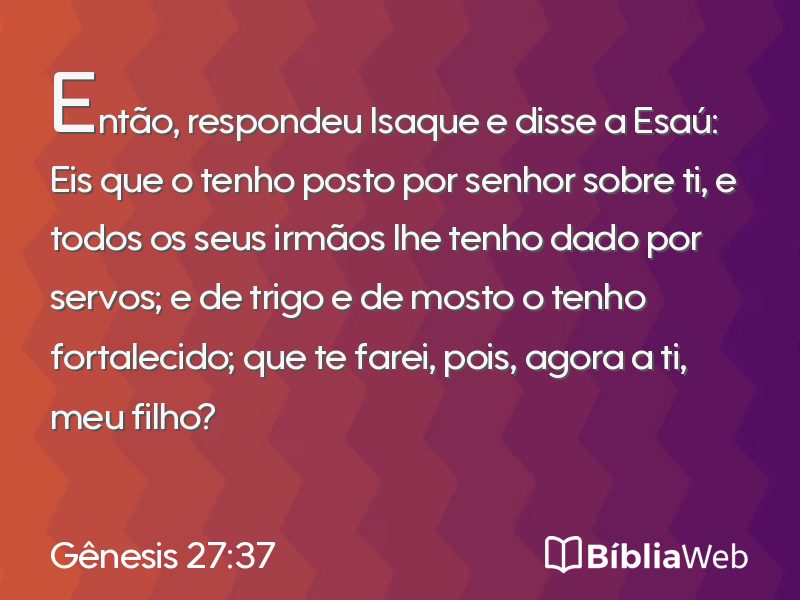 Gênesis 27:37 em imagem para compartilhar