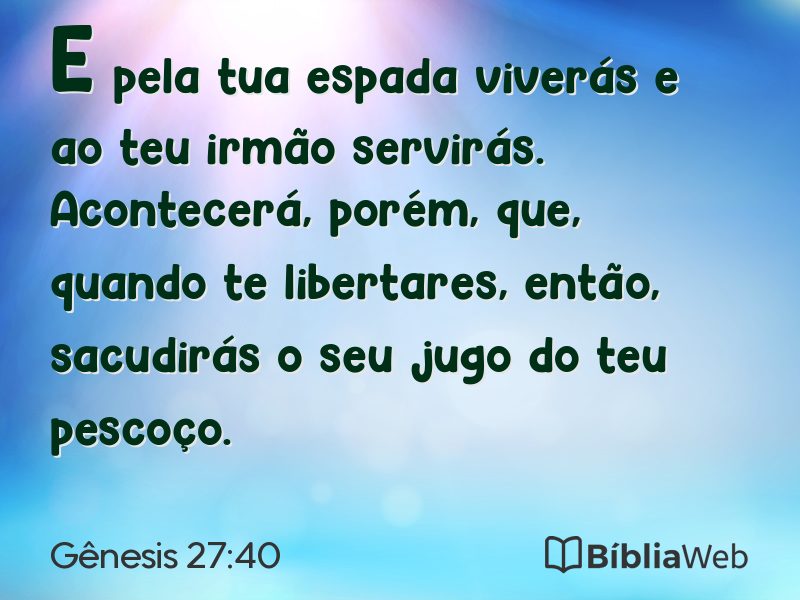 Gênesis 27:40 em imagem para compartilhar