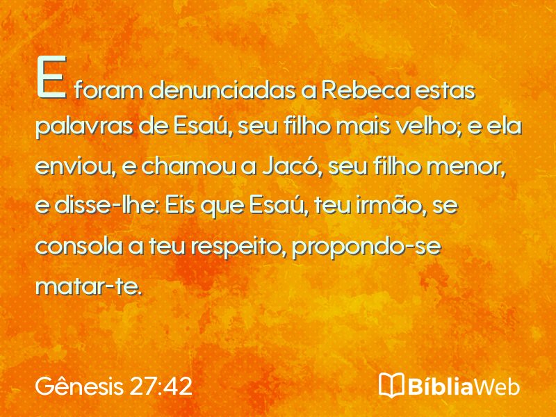 Gênesis 27:42 em imagem para compartilhar