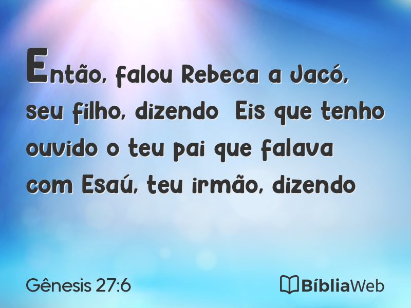 Gênesis 27:6 em imagem para compartilhar