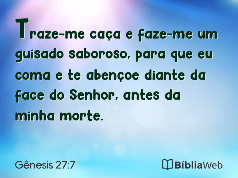 Gênesis 27:7 em imagem para compartilhar