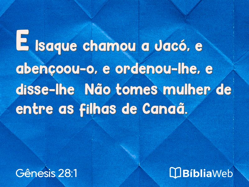 Gênesis 28:1 em imagem para compartilhar