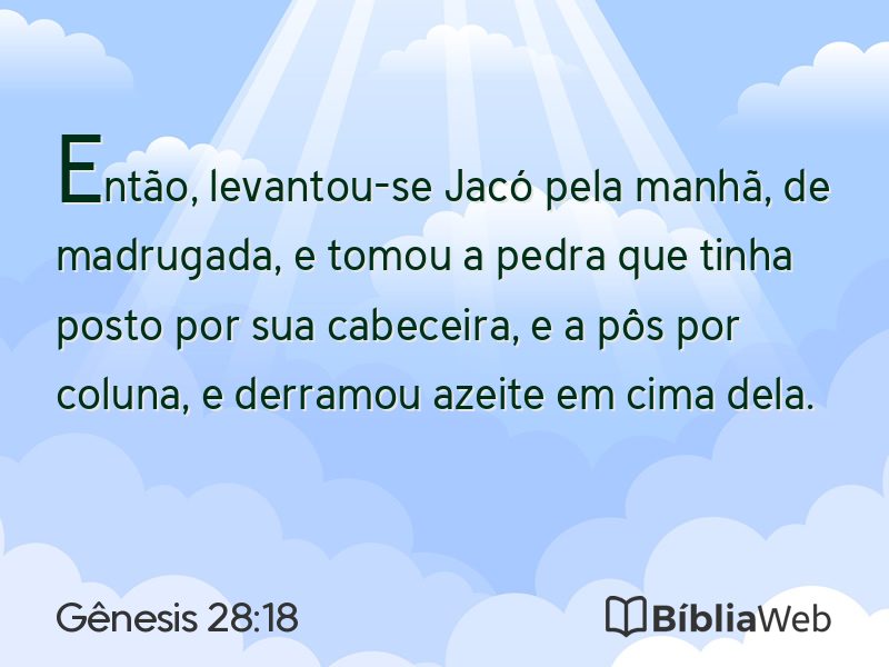 Gênesis 28:18 em imagem para compartilhar
