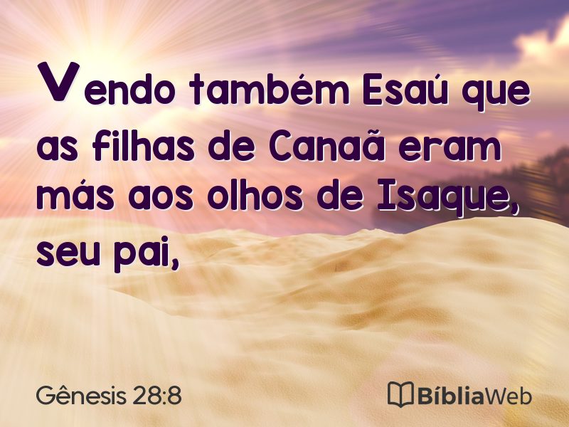 Gênesis 28:8 em imagem para compartilhar