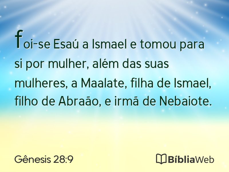 Gênesis 28:9 em imagem para compartilhar