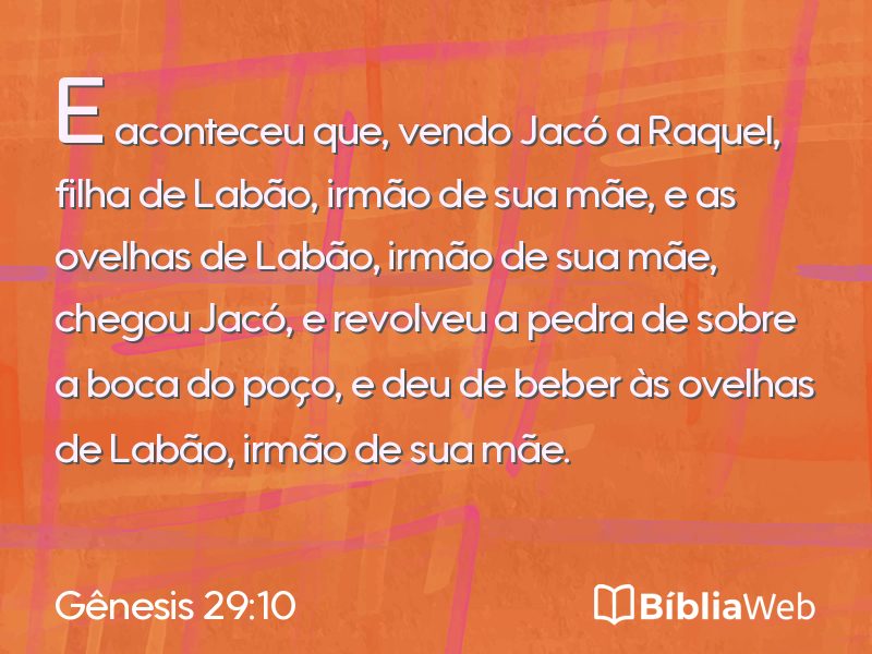 Gênesis 29:10 em imagem para compartilhar