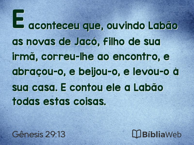 Gênesis 29:13 em imagem para compartilhar
