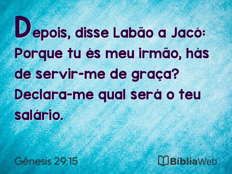 Gênesis 29:15 em imagem para compartilhar
