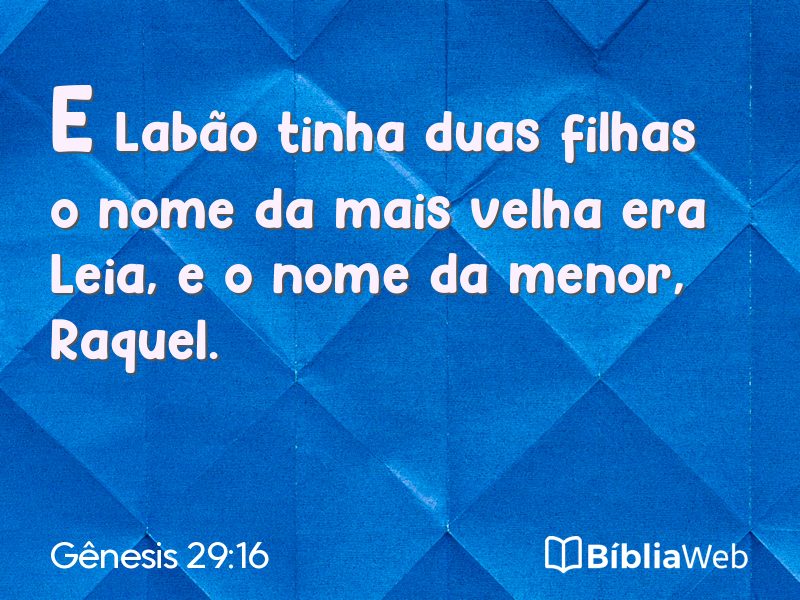 Gênesis 29:16 em imagem para compartilhar