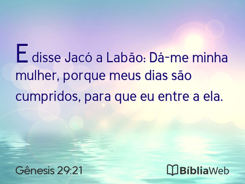 Gênesis 29:21 em imagem para compartilhar