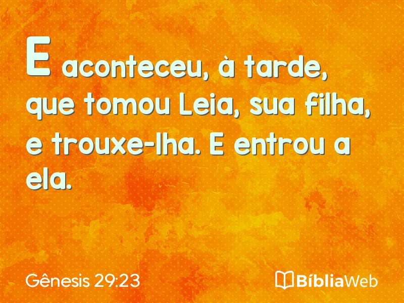 Gênesis 29:23 em imagem para compartilhar
