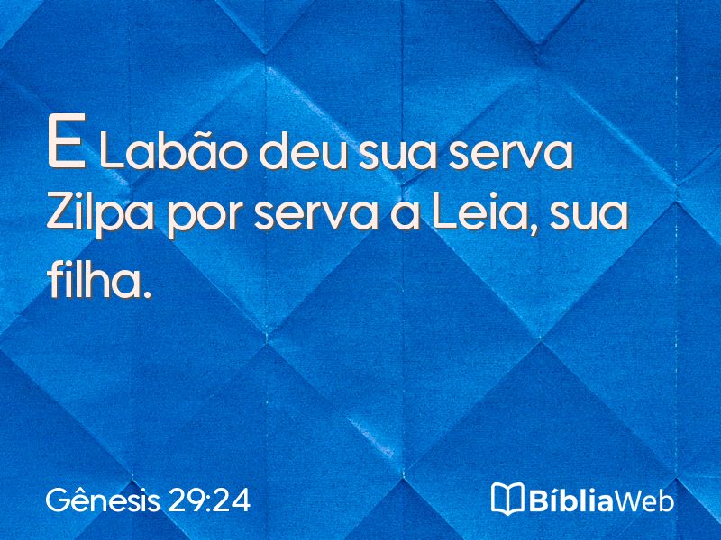 Gênesis 29:24 em imagem para compartilhar