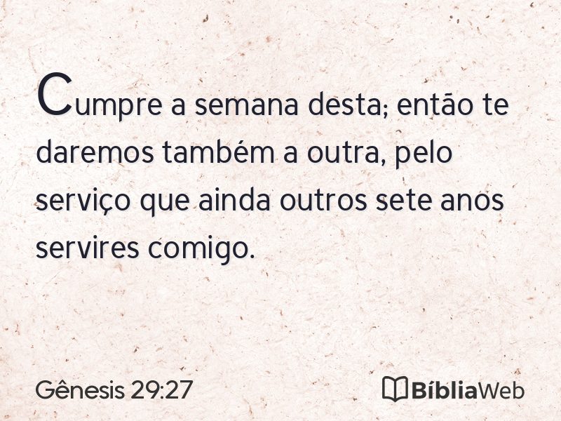 Gênesis 29:27 em imagem para compartilhar