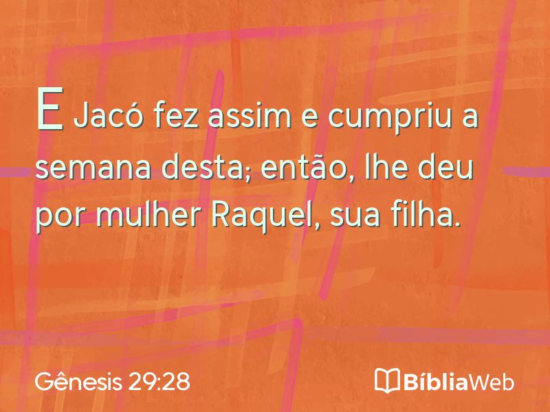 Gênesis 29:28 em imagem para compartilhar