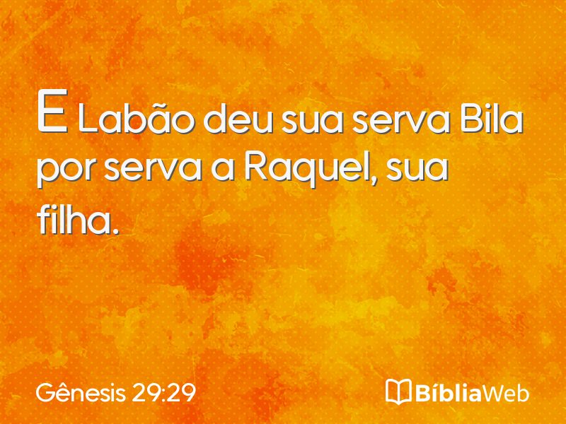 Gênesis 29:29 em imagem para compartilhar