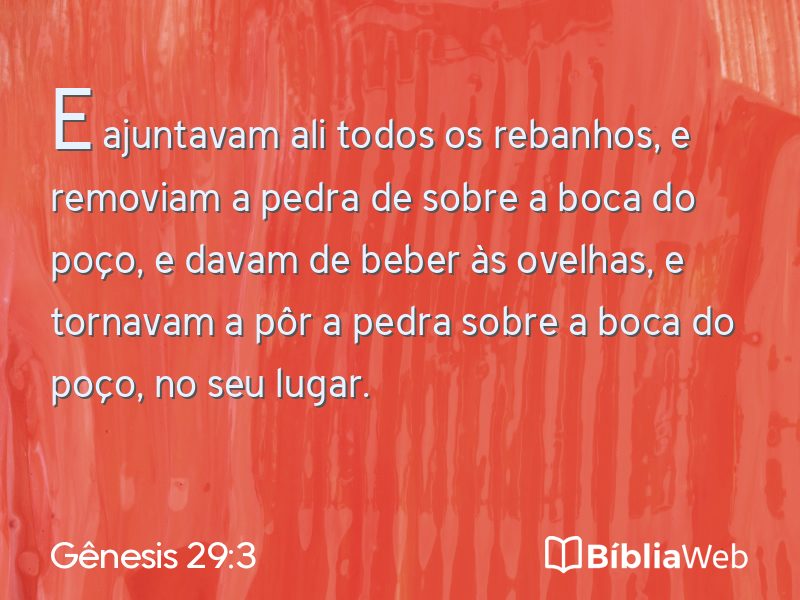 Gênesis 29:3 em imagem para compartilhar