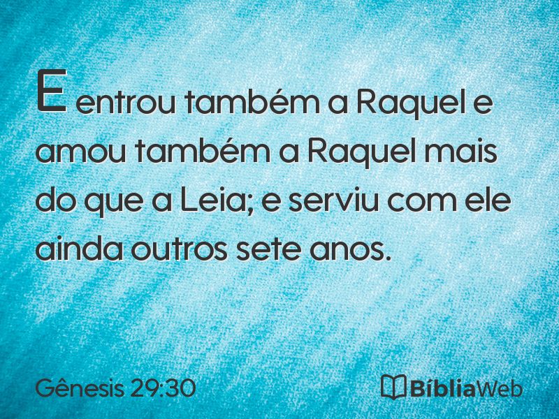 Gênesis 29:30 em imagem para compartilhar