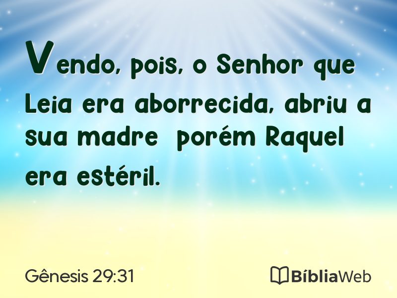 Gênesis 29:31 em imagem para compartilhar