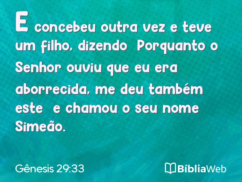 Gênesis 29:33 em imagem para compartilhar