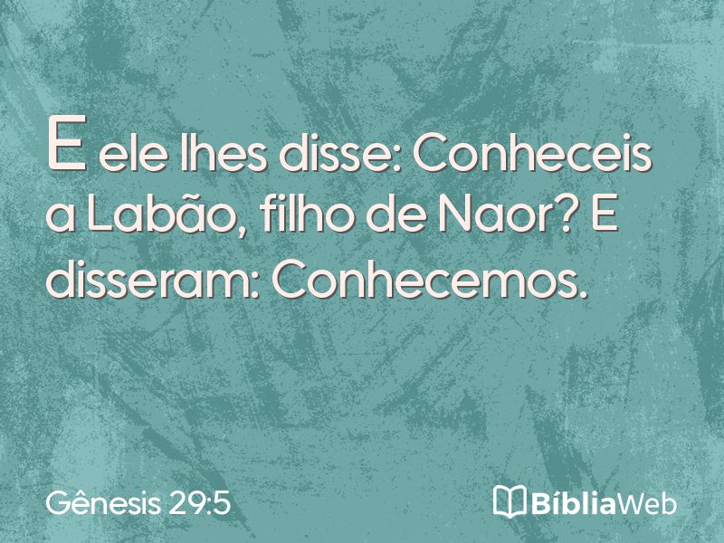 Gênesis 29:5 em imagem para compartilhar