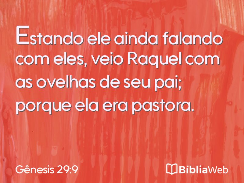 Gênesis 29:9 em imagem para compartilhar