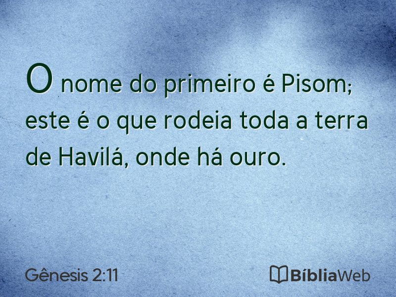 Gênesis 2:11 em imagem para compartilhar