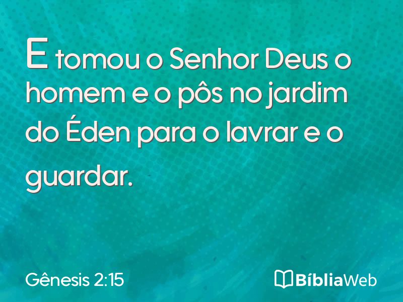 Gênesis 2:15 em imagem para compartilhar