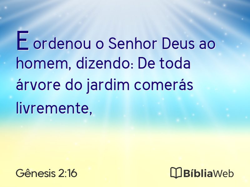Gênesis 2:16 em imagem para compartilhar