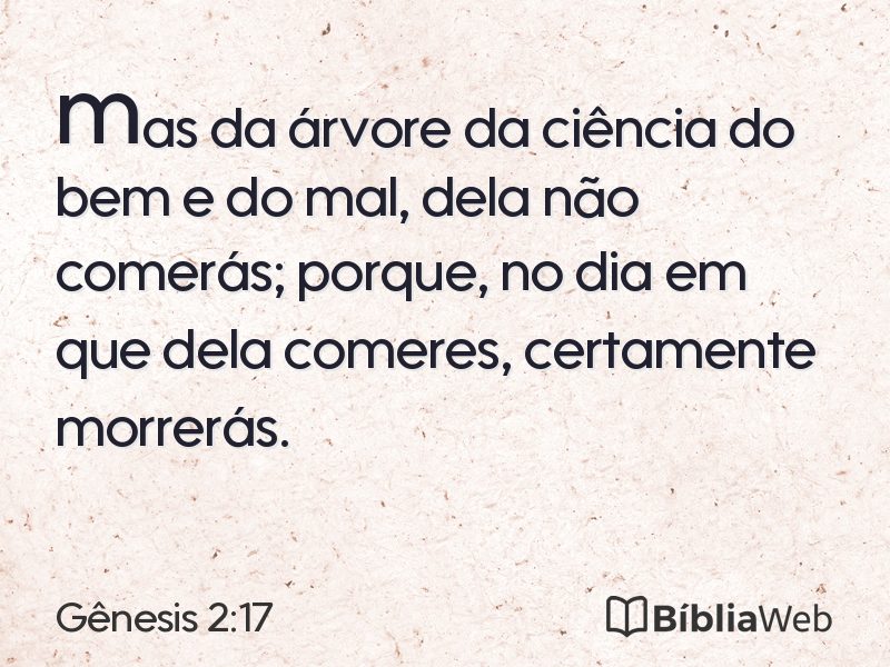 Gênesis 2:17 em imagem para compartilhar