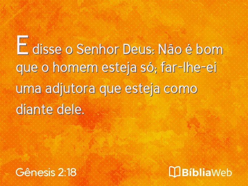 Gênesis 2:18 em imagem para compartilhar