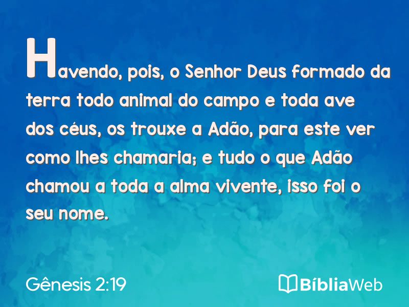 Gênesis 2:19 em imagem para compartilhar