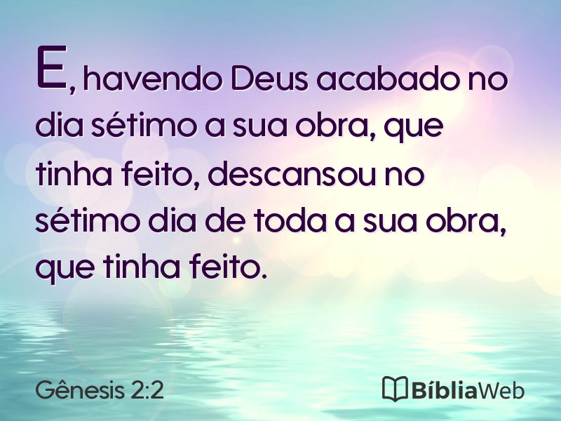 Gênesis 2:2 em imagem para compartilhar