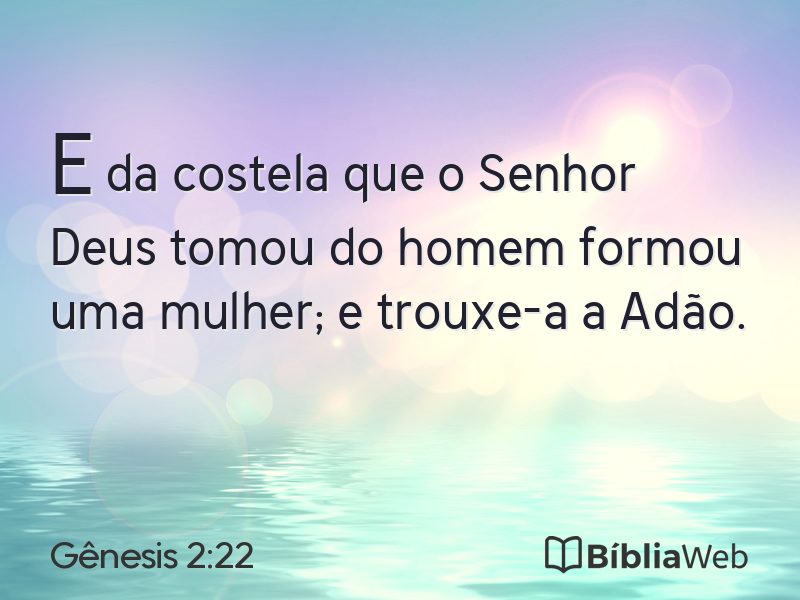 Gênesis 2:22 em imagem para compartilhar