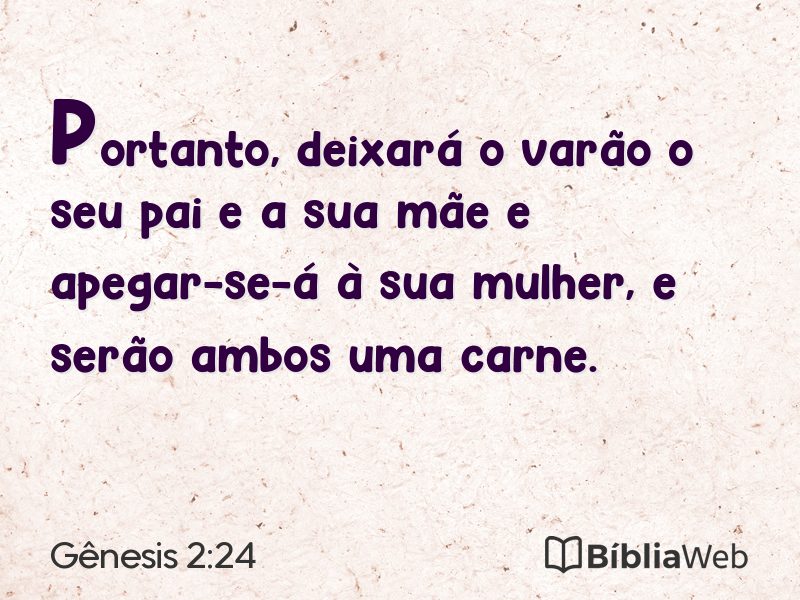 Gênesis 2:24 em imagem para compartilhar