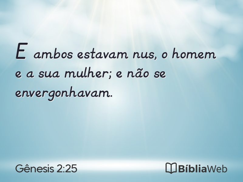 Gênesis 2:25 em imagem para compartilhar