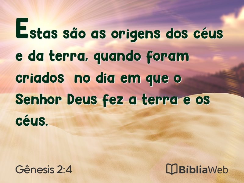Gênesis 2:4 em imagem para compartilhar