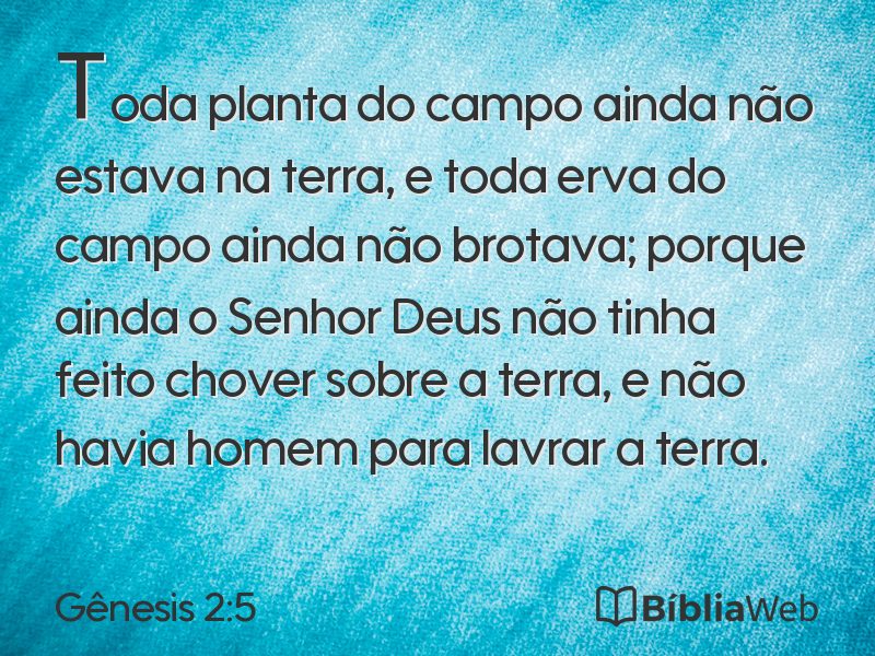 Gênesis 2:5 em imagem para compartilhar