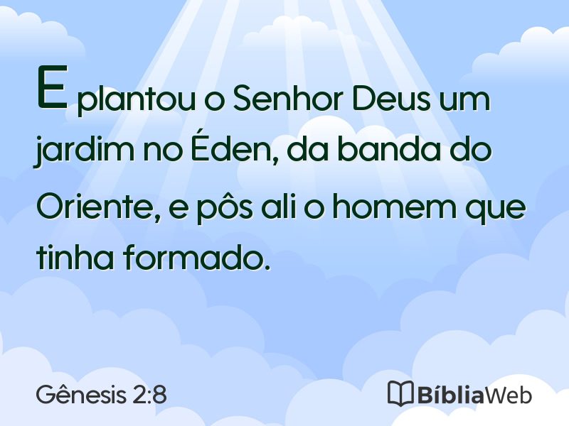 Gênesis 2:8 em imagem para compartilhar