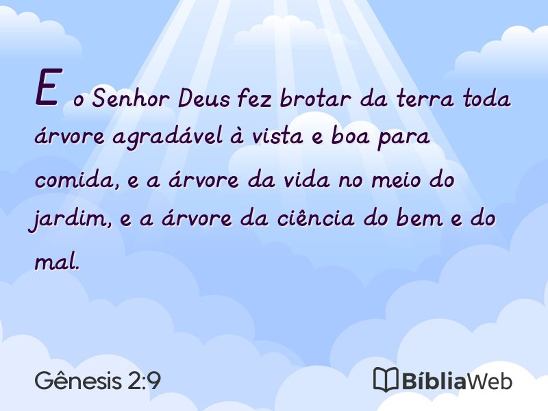 Gênesis 2:9 em imagem para compartilhar