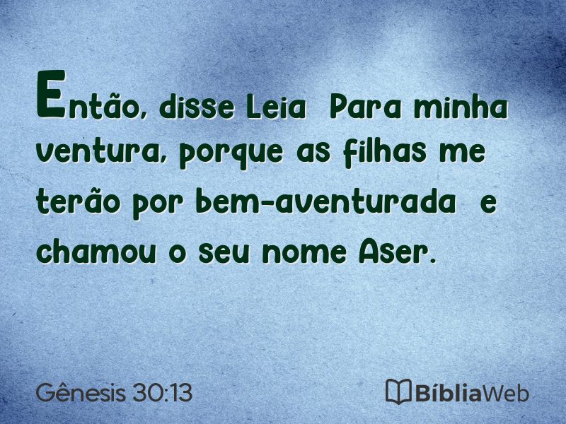 Gênesis 30:13 em imagem para compartilhar