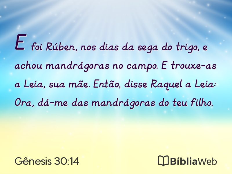Gênesis 30:14 em imagem para compartilhar