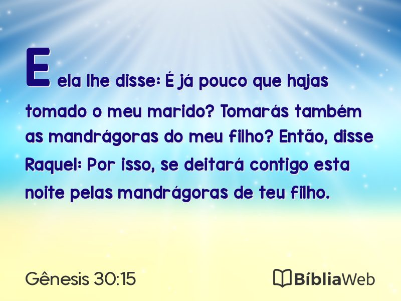 Gênesis 30:15 em imagem para compartilhar