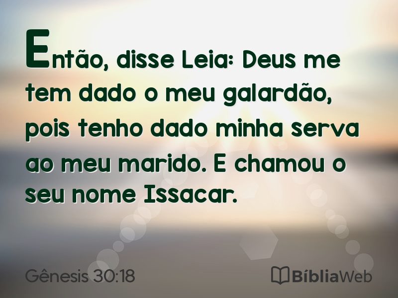 Gênesis 30:18 em imagem para compartilhar