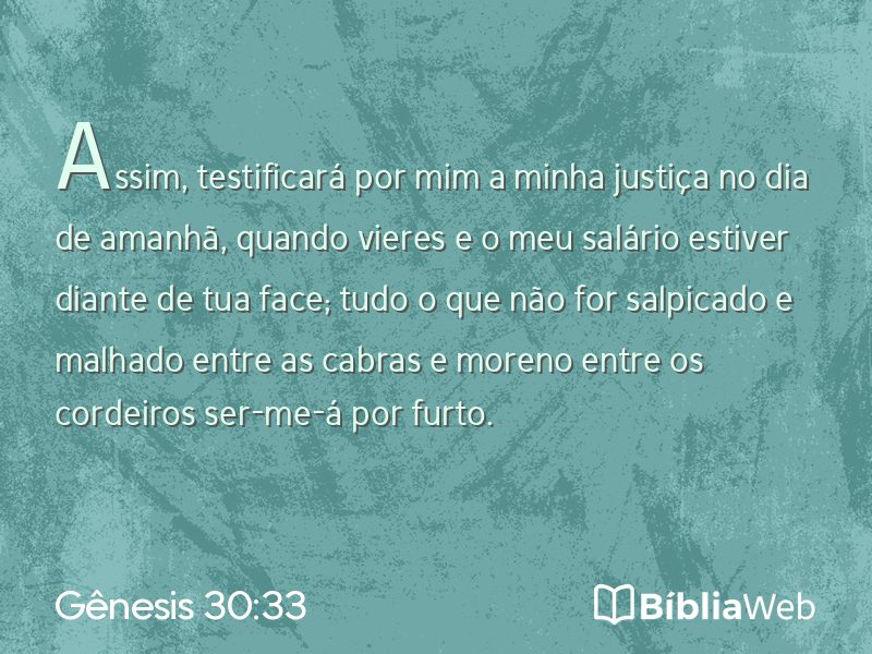 Gênesis 30:33 em imagem para compartilhar