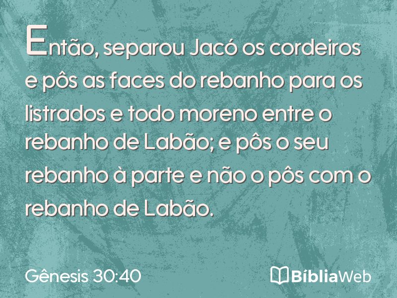 Gênesis 30:40 em imagem para compartilhar
