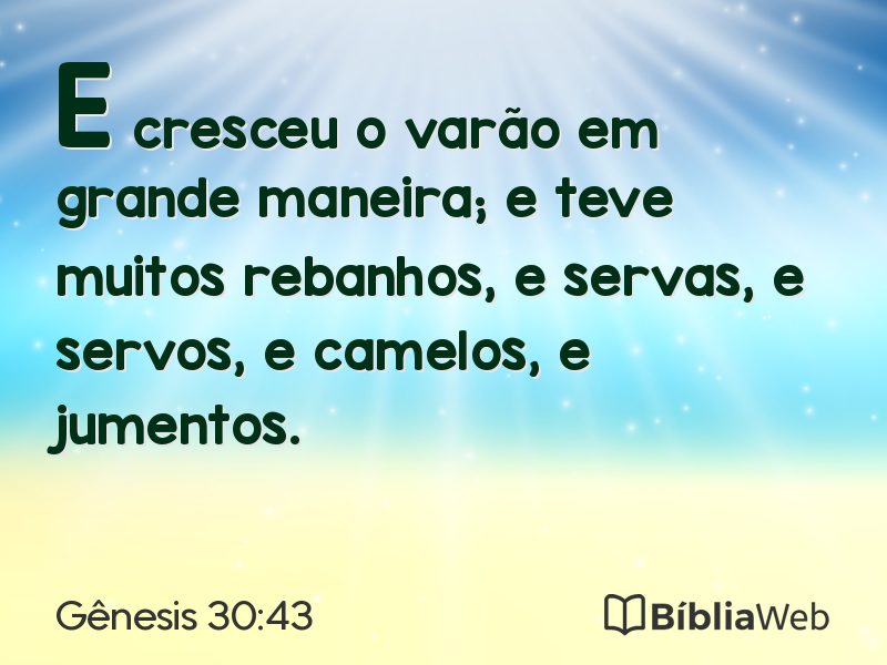 Gênesis 30:43 em imagem para compartilhar