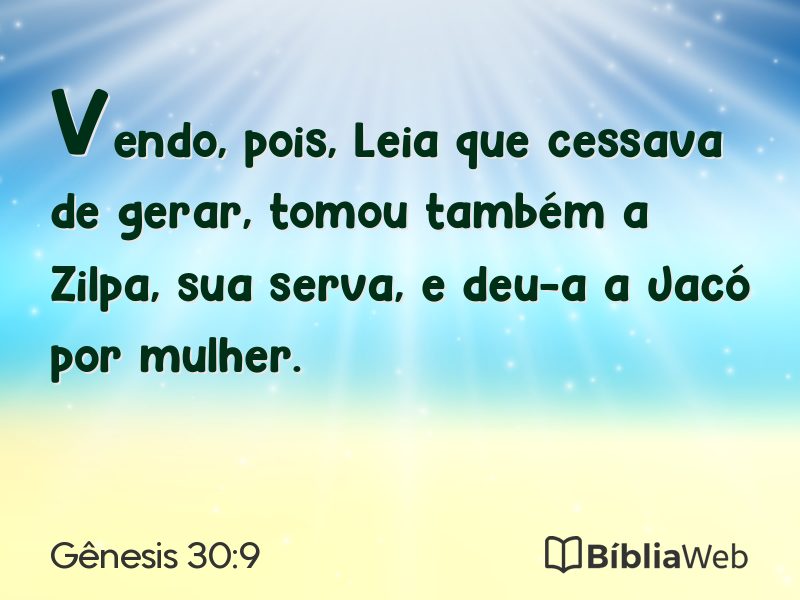 Gênesis 30:9 em imagem para compartilhar