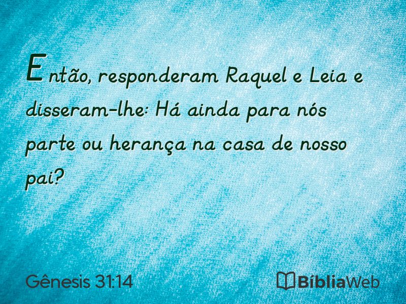 Gênesis 31:14 em imagem para compartilhar
