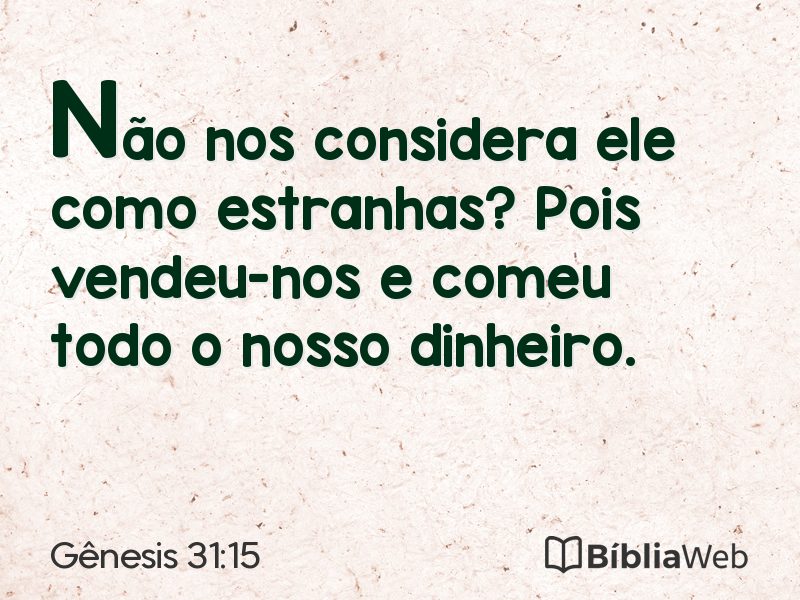 Gênesis 31:15 em imagem para compartilhar