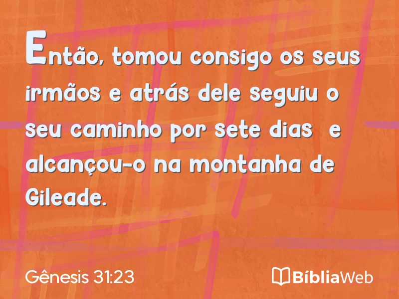 Gênesis 31:23 em imagem para compartilhar